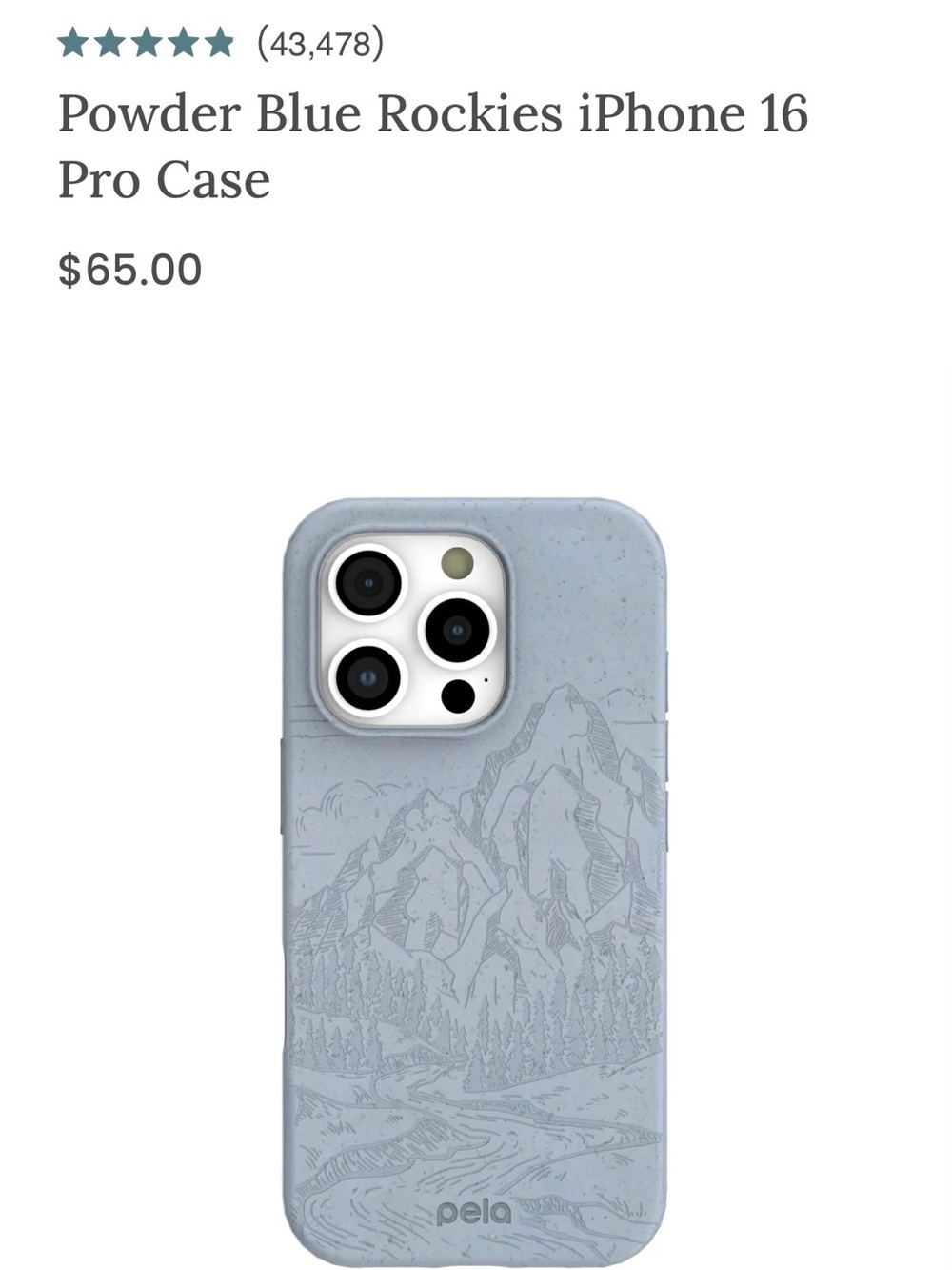Pela Powder Blue Rockies iPhone 16 Pro Case